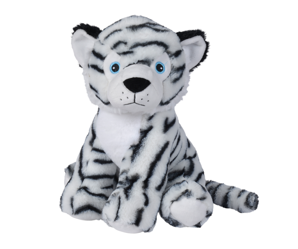  - peluche tigre blanc 100 % recyclé 30 cm 